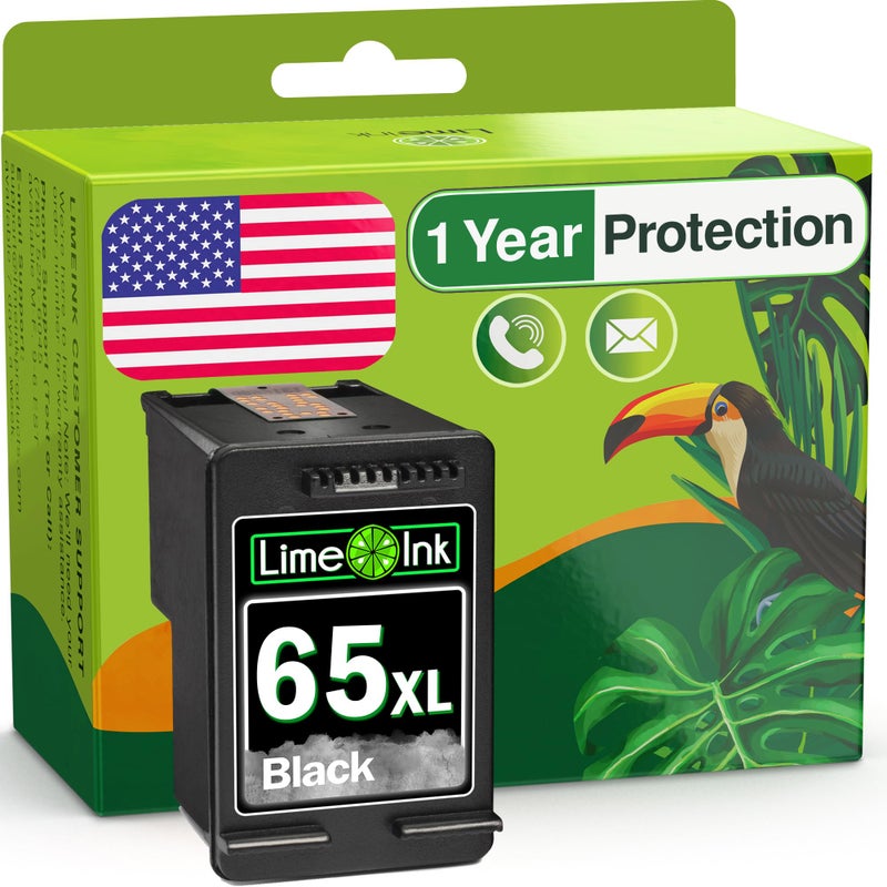Limeink Remanufactured Ink Cartridge for HP 65 Black Ink Cartridge - 65XL Cartridge for Printers - Image 1